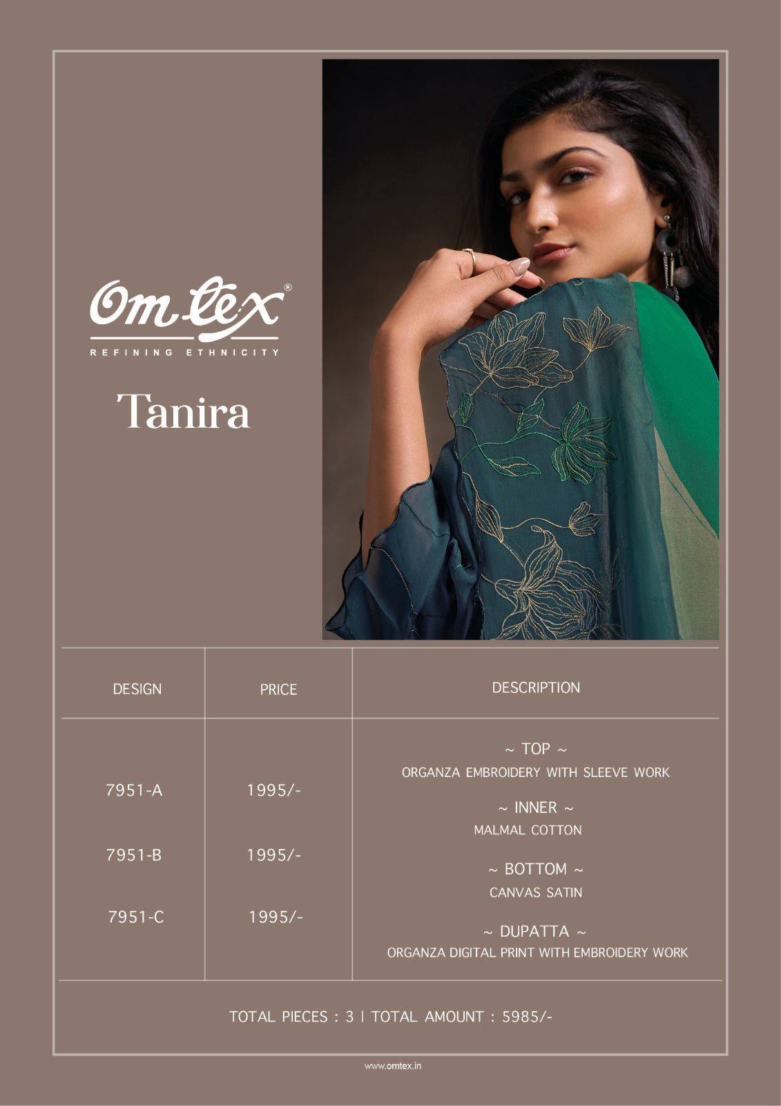 Omtex tanira fancy dress material wholesale in mumbai